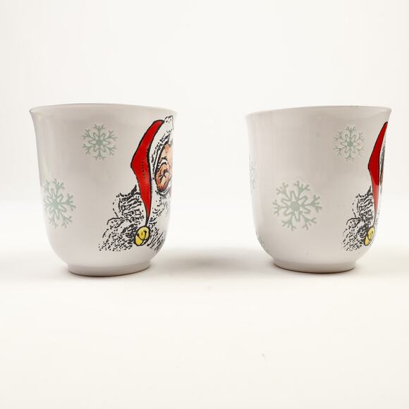 Pair of Coffee Mugs Cracker Barrel Milk For Santa Merry Christmas Snowflakes - Picture 4 of 9